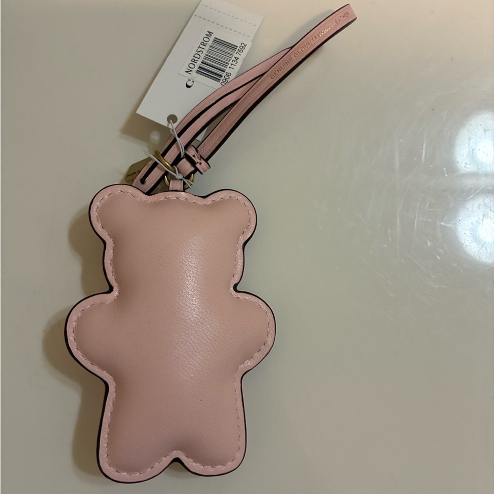 Coach leather Pink Bear Bag Charm with Gold Tag NWT NEW Release CHARM ONLY - Picture 5 of 5